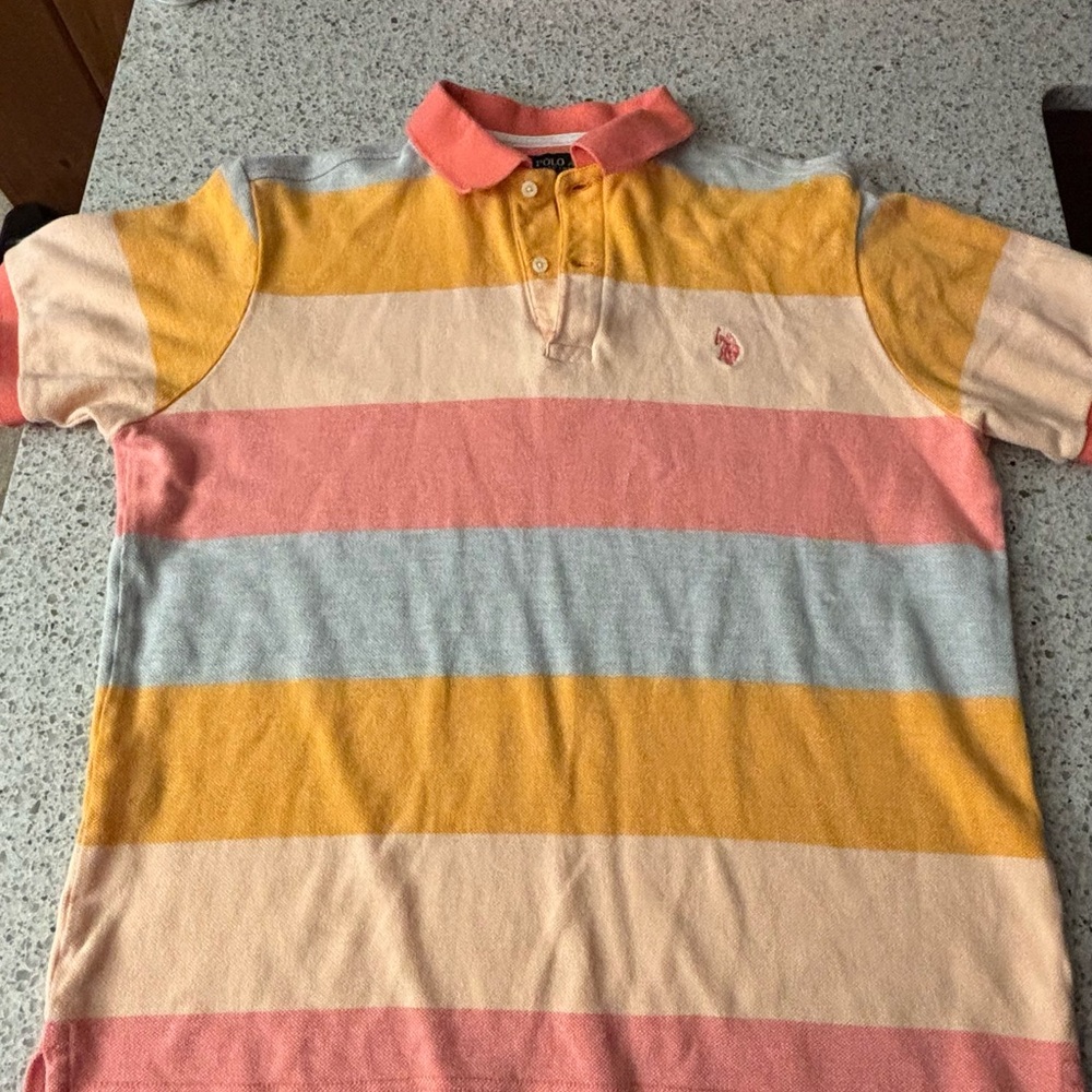 U.S. Polo Assn. Orange and Pink Dress Shirt